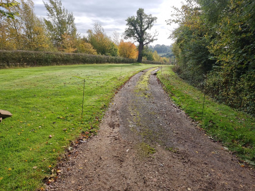 This is a large driveway which is just about to have a tar and chip driveway installed on by NS Driveways Billingshurst