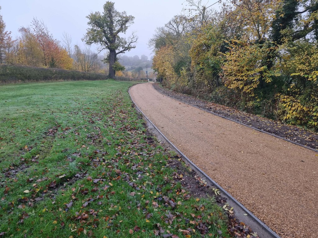 This is a large driveway which has just had a tar and chip driveway installed on by NS Driveways Billingshurst